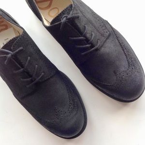 Sam Edelman Black Suede Oxfords